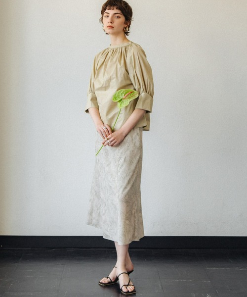 ACCL(エーシーシーエル)の「マーブルプリント フレアースカート(スカート・レディース・ピンク/グリーン・MEDIUM/SMALL)」の3枚目の写真