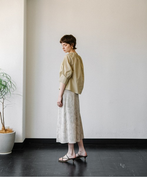 ACCL(エーシーシーエル)の「マーブルプリント フレアースカート(スカート・レディース・ピンク/グリーン・MEDIUM/SMALL)」の4枚目の写真