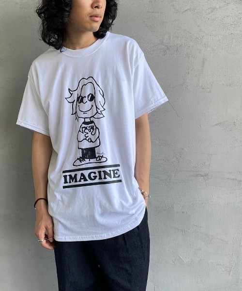 bend(s)（ベンズ）の「[BENDS×JEANS FACTORY/ベンズ×ジーンズファクトリー] 別注 グラフィックプリントTシャツ PL（Tシャツ/カットソー・レディース・ホワイト/チャコールグレー・M/L）」の6枚目の写真