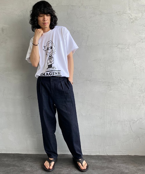 bend(s)（ベンズ）の「[BENDS×JEANS FACTORY/ベンズ×ジーンズファクトリー] 別注 グラフィックプリントTシャツ PL（Tシャツ/カットソー・レディース・ホワイト/チャコールグレー・M/L）」の3枚目の写真