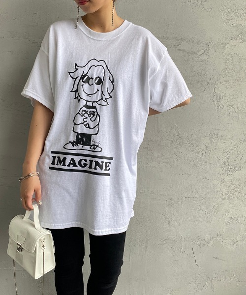 bend(s)（ベンズ）の「[BENDS×JEANS FACTORY/ベンズ×ジーンズファクトリー] 別注 グラフィックプリントTシャツ PL（Tシャツ/カットソー・レディース・ホワイト/チャコールグレー・M/L）」の11枚目の写真