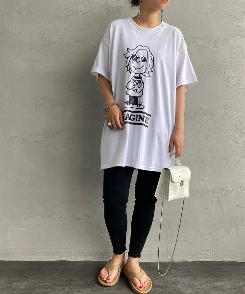 bend(s)（ベンズ）の「[BENDS×JEANS FACTORY/ベンズ×ジーンズファクトリー] 別注 グラフィックプリントTシャツ PL（Tシャツ/カットソー・レディース・ホワイト/チャコールグレー・M/L）」の13枚目の写真