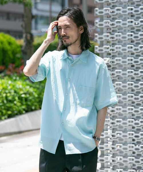 URBAN RESEARCH（アーバンリサーチ）の「LINEN SHORT-SLEEVE SHIRTS（シャツ/ブラウス・メンズ・パープル/ネイビー/グレー系その他/ブルー系その他・MEDIUM/LARGE）」の9枚目の写真