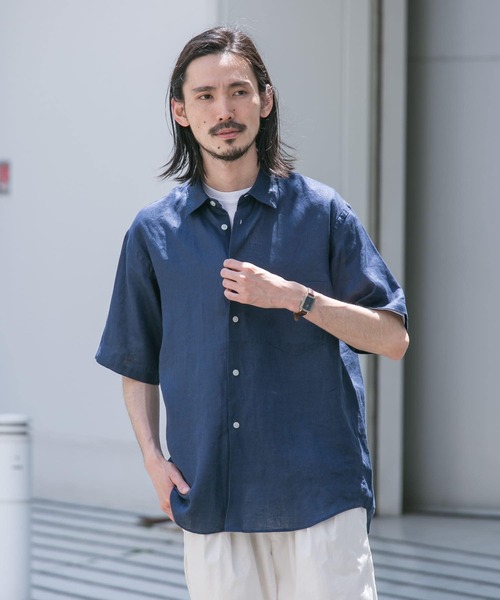 URBAN RESEARCH（アーバンリサーチ）の「LINEN SHORT-SLEEVE SHIRTS（シャツ/ブラウス・メンズ・パープル/ネイビー/グレー系その他/ブルー系その他・MEDIUM/LARGE）」の11枚目の写真