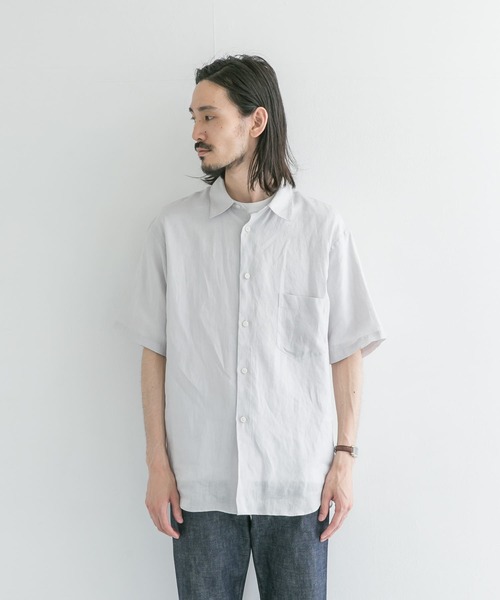 URBAN RESEARCH（アーバンリサーチ）の「LINEN SHORT-SLEEVE SHIRTS（シャツ/ブラウス・メンズ・パープル/ネイビー/グレー系その他/ブルー系その他・MEDIUM/LARGE）」の13枚目の写真