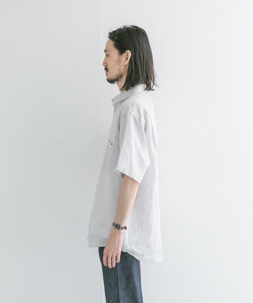 URBAN RESEARCH（アーバンリサーチ）の「LINEN SHORT-SLEEVE SHIRTS（シャツ/ブラウス・メンズ・パープル/ネイビー/グレー系その他/ブルー系その他・MEDIUM/LARGE）」の14枚目の写真