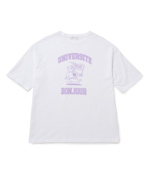 Bonjour Girl（ボンジュールガール）の「カレッジベアTEE（Tシャツ/カットソー・レディース・ホワイト/ブラック/グレー・FREE）」の16枚目の写真