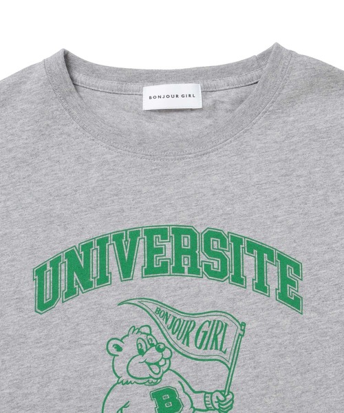 Bonjour Girl（ボンジュールガール）の「カレッジベアTEE（Tシャツ/カットソー・レディース・ホワイト/ブラック/グレー・FREE）」の19枚目の写真