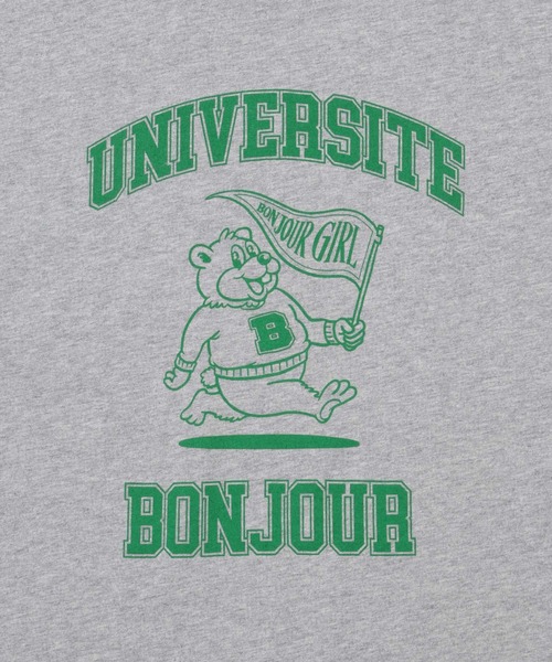 Bonjour Girl（ボンジュールガール）の「カレッジベアTEE（Tシャツ/カットソー・レディース・ホワイト/ブラック/グレー・FREE）」の14枚目の写真