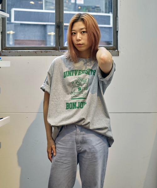 Bonjour Girl（ボンジュールガール）の「カレッジベアTEE（Tシャツ/カットソー・レディース・ホワイト/ブラック/グレー・FREE）」の6枚目の写真