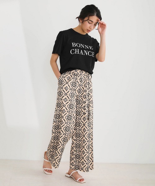 Bou Jeloud（ブージュルード）の「タイプライターダイヤ柄パンツ（その他パンツ・レディース・ベージュ/ネイビー・FREE）」の6枚目の写真