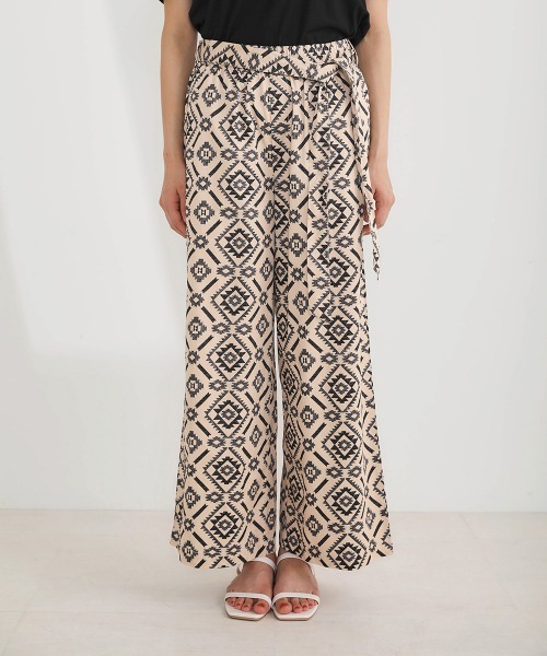 Bou Jeloud（ブージュルード）の「タイプライターダイヤ柄パンツ（その他パンツ・レディース・ベージュ/ネイビー・FREE）」の7枚目の写真