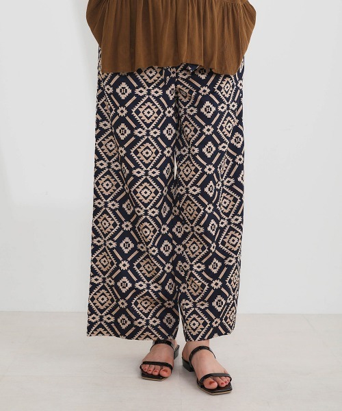 Bou Jeloud（ブージュルード）の「タイプライターダイヤ柄パンツ（その他パンツ・レディース・ベージュ/ネイビー・FREE）」の14枚目の写真