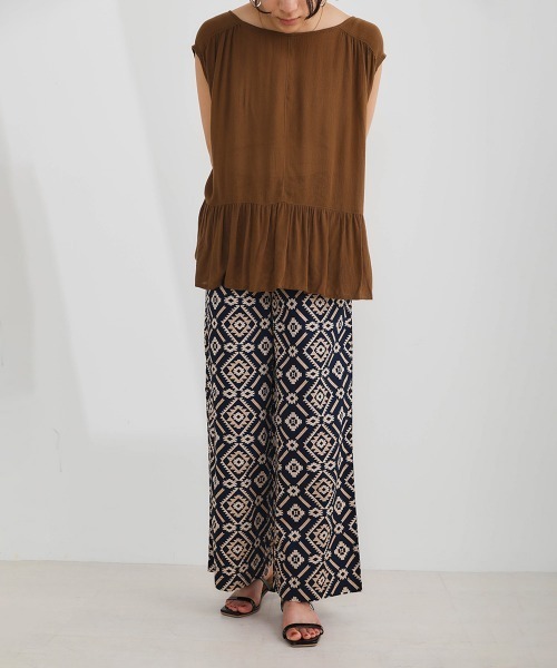 Bou Jeloud（ブージュルード）の「タイプライターダイヤ柄パンツ（その他パンツ・レディース・ベージュ/ネイビー・FREE）」の15枚目の写真