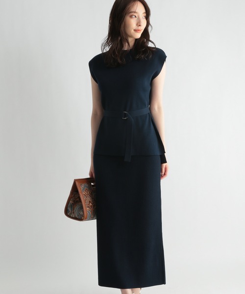 Andemiu（アンデミュウ）の「【コーデ完成】ニット×リブスカート956191（ワンピース・レディース・ネイビー/グレー/カーキ・FREE）」の14枚目の写真