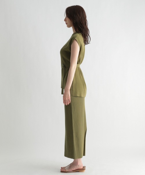 Andemiu（アンデミュウ）の「【コーデ完成】ニット×リブスカート956191（ワンピース・レディース・ネイビー/グレー/カーキ・FREE）」の15枚目の写真