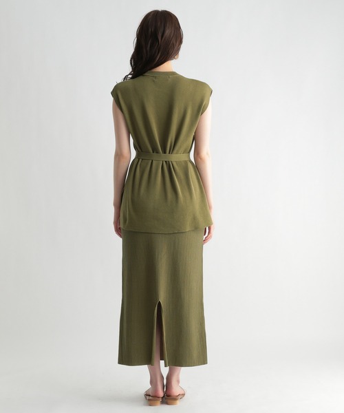 Andemiu（アンデミュウ）の「【コーデ完成】ニット×リブスカート956191（ワンピース・レディース・ネイビー/グレー/カーキ・FREE）」の20枚目の写真