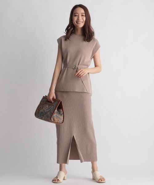 Andemiu（アンデミュウ）の「【コーデ完成】ニット×リブスカート956191（ワンピース・レディース・ネイビー/グレー/カーキ・FREE）」の22枚目の写真