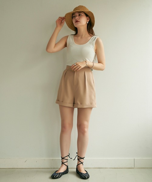 TINA:JOJUN(ティーナジョジュン)の「裾折り返し ショートパンツ TINA:JOJUN(その他パンツ・レディース・ピンクベージュ/ブラック/ブラウン系その他/ピンク系その他・M)」の13枚目の写真