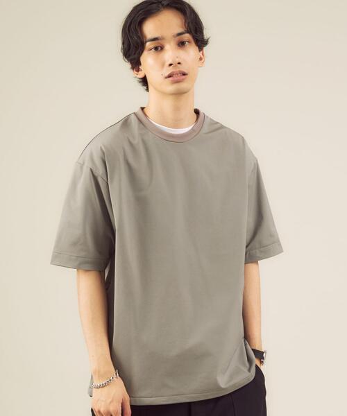 green label relaxing（グリーンレーベルリラクシング）の「＜green label relaxing＞ TEXBRID ヘムコード クルーネック Tシャツ（Tシャツ/カットソー・メンズ・ダークブラウン/ライトグレー/ベージュ・SMALL/MEDIUM/LARGE/X-LARGE）」の3枚目の写真