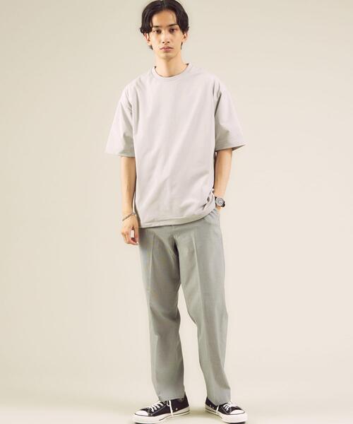 green label relaxing（グリーンレーベルリラクシング）の「＜green label relaxing＞ TEXBRID ヘムコード クルーネック Tシャツ（Tシャツ/カットソー・メンズ・ダークブラウン/ライトグレー/ベージュ・SMALL/MEDIUM/LARGE/X-LARGE）」の7枚目の写真