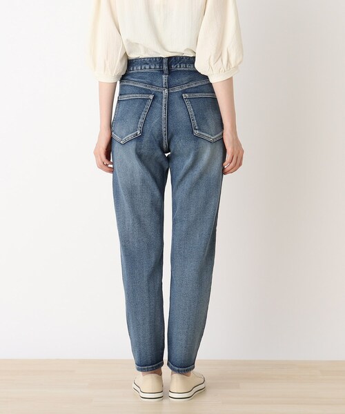 DRESKIP（ドレスキップ）の「◆デニムテ－パ－ドパンツ（デニムパンツ・レディース・ネイビー/ライトブルー・02/03/01）」の4枚目の写真