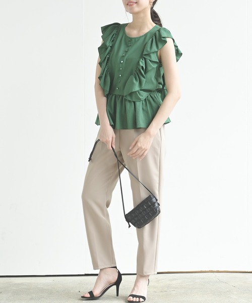 rps（アールピーエス）の「テーパードパンツ（スラックス・レディース・ブラック/カーキ/オレンジ/ブルー/モカ・M）」の16枚目の写真