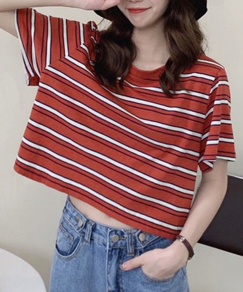 セール レディース マルチボーダークロップドtシャツ Tシャツ カットソー Day Closet デイ クローゼット のファッション通販 Zozotown