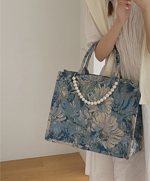 aimoha（アイモハ）の「パールアート トートバッグ（トートバッグ・レディース・ブルー/ブルー系その他・SMALL/LARGE）」の16枚目の写真
