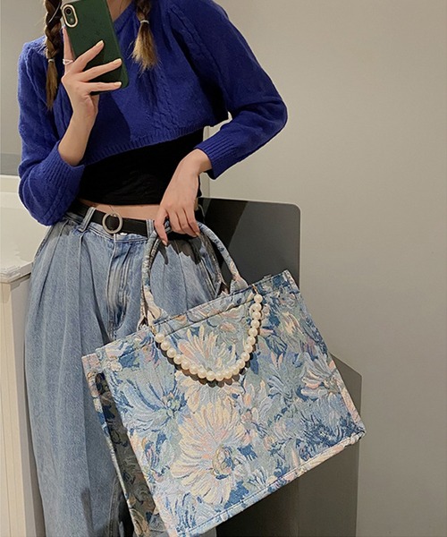 aimoha（アイモハ）の「パールアート トートバッグ（トートバッグ・レディース・ブルー/ブルー系その他・SMALL/LARGE）」の19枚目の写真