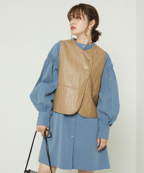 FREAK'S STORE（フリークスストア）の「フェイクレザー2wayベスト（ベスト・レディース・ブラウン/ベージュ・ﾌﾘ-）」の5枚目の写真