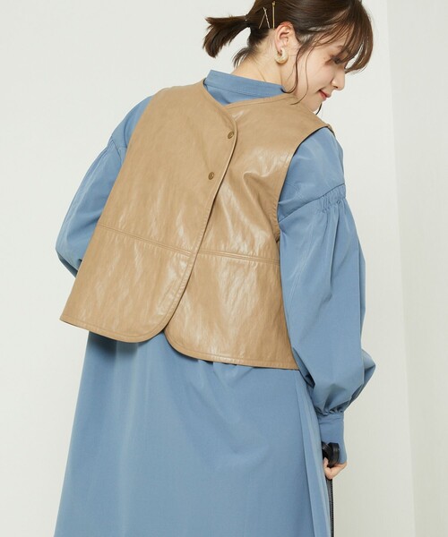 FREAK'S STORE（フリークスストア）の「フェイクレザー2wayベスト（ベスト・レディース・ブラウン/ベージュ・ﾌﾘ-）」の7枚目の写真