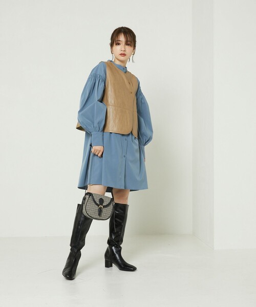 FREAK'S STORE（フリークスストア）の「フェイクレザー2wayベスト（ベスト・レディース・ブラウン/ベージュ・ﾌﾘ-）」の9枚目の写真