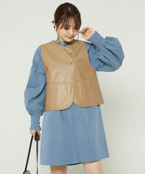 FREAK'S STORE（フリークスストア）の「フェイクレザー2wayベスト（ベスト・レディース・ブラウン/ベージュ・ﾌﾘ-）」の15枚目の写真