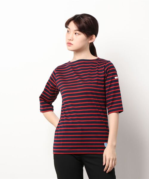 ORCIVAL（オーシバル）の「ORCIVAL | コットンジャージー ボートネックTシャツ WOMEN（Tシャツ/カットソー・レディース・ブラック系その他/A/ホワイト系その他/ブルー系その他5/ブラウン系その他・1/2）」の18枚目の写真