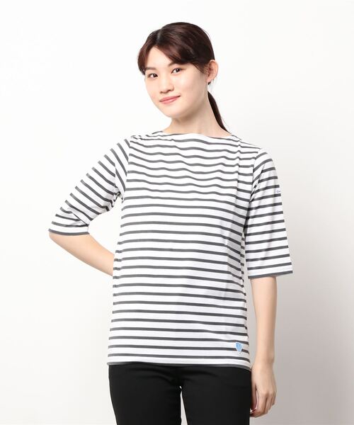 ORCIVAL（オーシバル）の「ORCIVAL | コットンジャージー ボートネックTシャツ WOMEN（Tシャツ/カットソー・レディース・ブラック系その他/A/ホワイト系その他/ブルー系その他5/ブラウン系その他・1/2）」の16枚目の写真