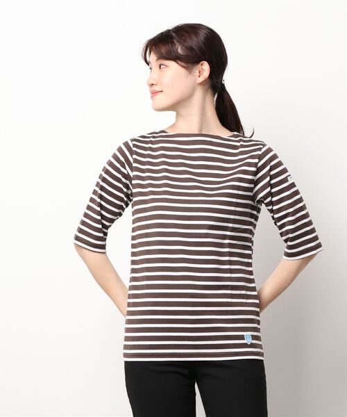 ORCIVAL（オーシバル）の「ORCIVAL | コットンジャージー ボートネックTシャツ WOMEN（Tシャツ/カットソー・レディース・ブラック系その他/A/ホワイト系その他/ブルー系その他5/ブラウン系その他・1/2）」の14枚目の写真