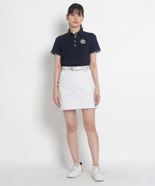 adabat（アダバット）の「◆【吸水速乾/UVカット】襟裏デザイン半袖ポロシャツ（ポロシャツ・レディース・ホワイト/ネイビー・36/38/40/42）」の5枚目の写真
