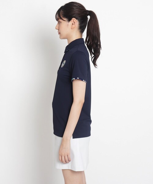 adabat（アダバット）の「◆【吸水速乾/UVカット】襟裏デザイン半袖ポロシャツ（ポロシャツ・レディース・ホワイト/ネイビー・36/38/40/42）」の11枚目の写真