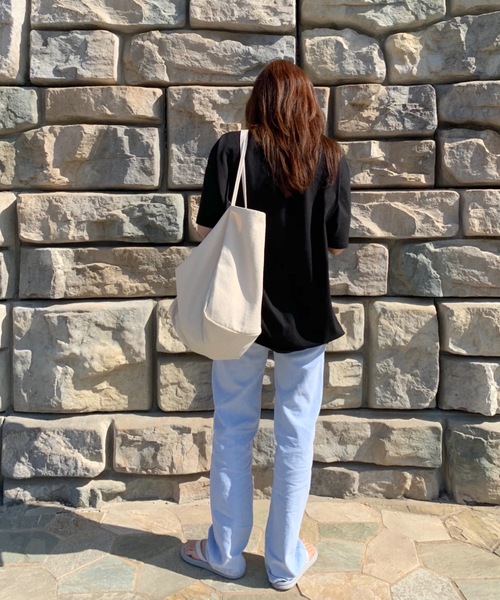 Didot.showroom（ディドット ショールーム）の「大容量2WAYキャンバスビッグエコバッグ（トートバッグ・レディース・ブラック/アイボリー・FREE）」の11枚目の写真