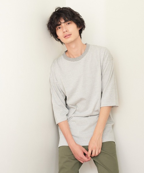 GLOBAL WORK(グローバルワーク)の「リラックスシルエットT7分袖/215313(Tシャツ/カットソー・メンズ・ダークグレー/その他1/イエロー系その他7/グレー・LARGE/X-LARGE/MEDIUM/SMALL)」の1枚目の写真