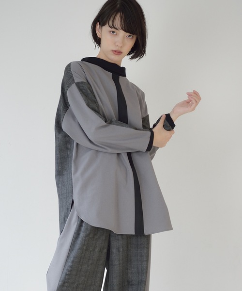 La SRIC（ラスリック）の「La SRIC / ２WAYチェックBL【セットアップ可】（シャツ/ブラウス・レディース・グレー/キャメル・MEDIUM）」の11枚目の写真