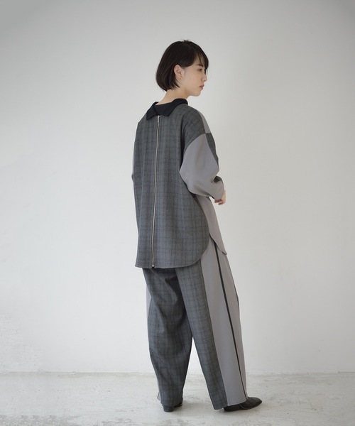 La SRIC（ラスリック）の「La SRIC / ２WAYチェックBL【セットアップ可】（シャツ/ブラウス・レディース・グレー/キャメル・MEDIUM）」の19枚目の写真