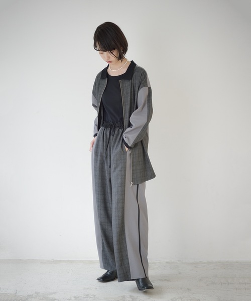 La SRIC（ラスリック）の「La SRIC / ２WAYチェックBL【セットアップ可】（シャツ/ブラウス・レディース・グレー/キャメル・MEDIUM）」の15枚目の写真