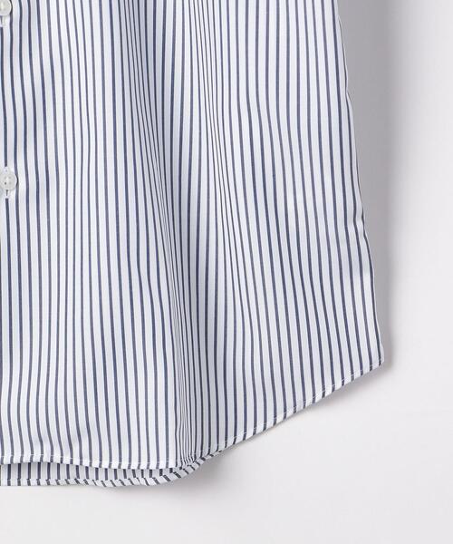 green label relaxing（グリーンレーベルリラクシング）の「Cロンドンストライプ スリム ショートワイドカラー ドレスシャツ -イージーアイロン-（ビジネスシャツ・メンズ・ブラック/ネイビー・40cm/38cm/42cm/37cm/39cm/43cm/41cm）」の14枚目の写真