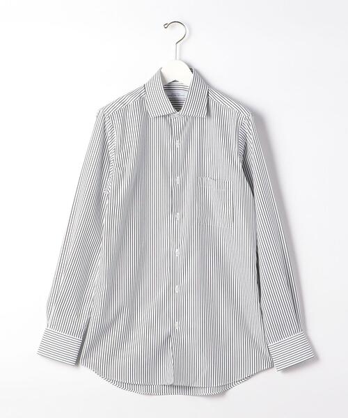 green label relaxing（グリーンレーベルリラクシング）の「Cロンドンストライプ スリム ショートワイドカラー ドレスシャツ -イージーアイロン-（ビジネスシャツ・メンズ・ブラック/ネイビー・40cm/38cm/42cm/37cm/39cm/43cm/41cm）」の17枚目の写真
