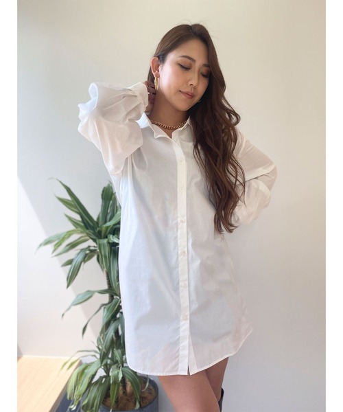 DURAS（デュラス）の「袖ボリュームシャツ（シャツ/ブラウス・レディース・ベージュ/ホワイト・FREE）」の8枚目の写真