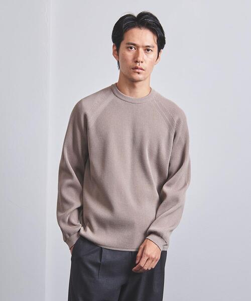 BATONER（バトナー）の「＜BATONER（バトナー）＞ ハイツイスト ウール クルーネック（ニット/セーター・メンズ・ネイビー/モカ・2/3/1）」の2枚目の写真