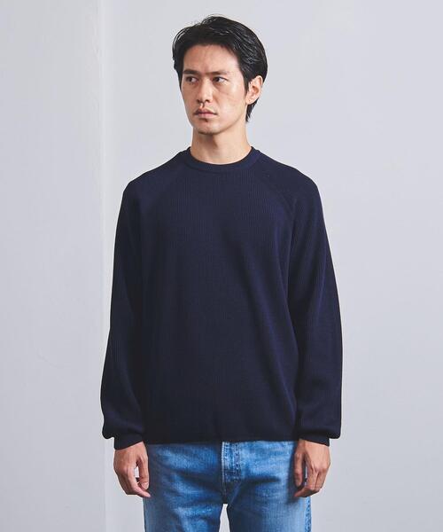 BATONER（バトナー）の「＜BATONER（バトナー）＞ ハイツイスト ウール クルーネック（ニット/セーター・メンズ・ネイビー/モカ・2/3/1）」の8枚目の写真