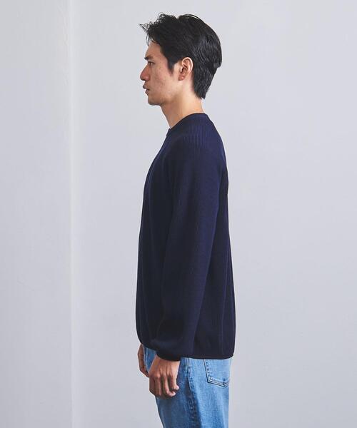 BATONER（バトナー）の「＜BATONER（バトナー）＞ ハイツイスト ウール クルーネック（ニット/セーター・メンズ・ネイビー/モカ・2/3/1）」の5枚目の写真